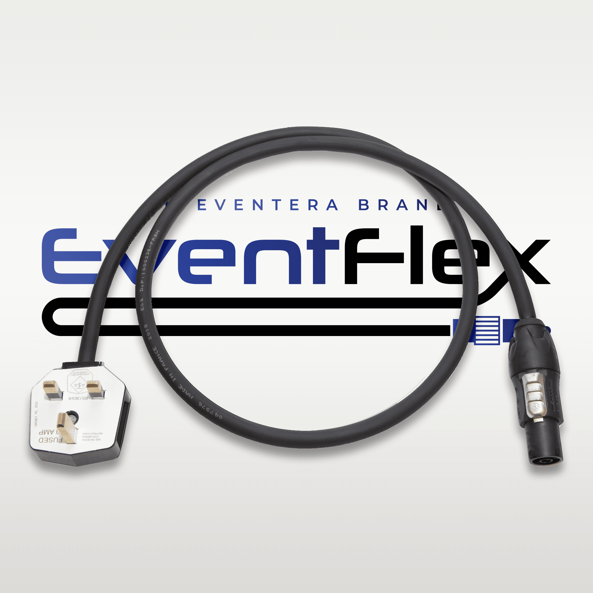 EventFlex - 13a Duraplug to Neutrik PowerCON TRUE1 TOP NAC3FX-W-TOP 1.5mm HO7RN-F Cable - Eventera AV LTD