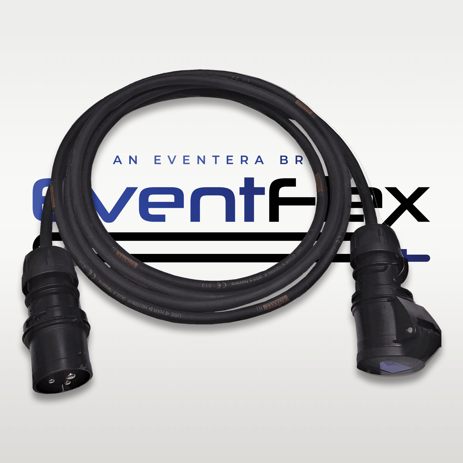 EventFlex - PCE 16a Plug to 16a Connector 2.5mm HO7RN-F Cable - Eventera AV LTD