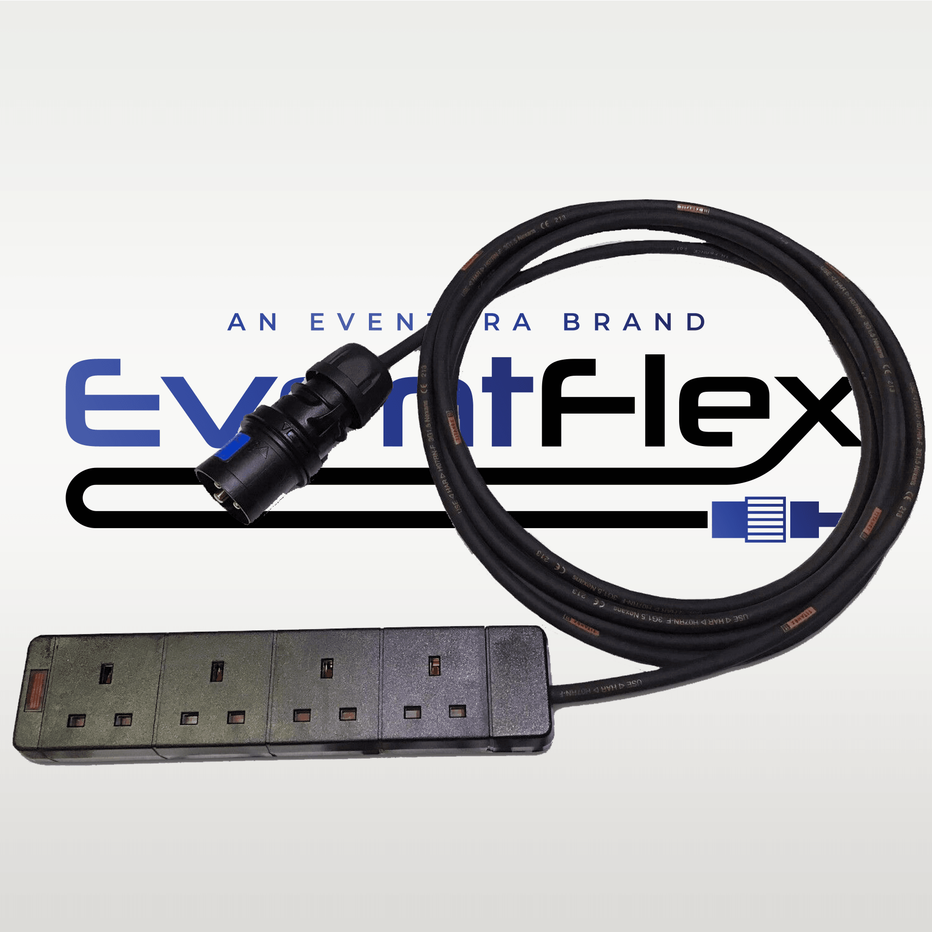EventFlex - PCE 16amp to 4 Gang 1.5mm HO7RN-F Cable - Eventera AV LTD