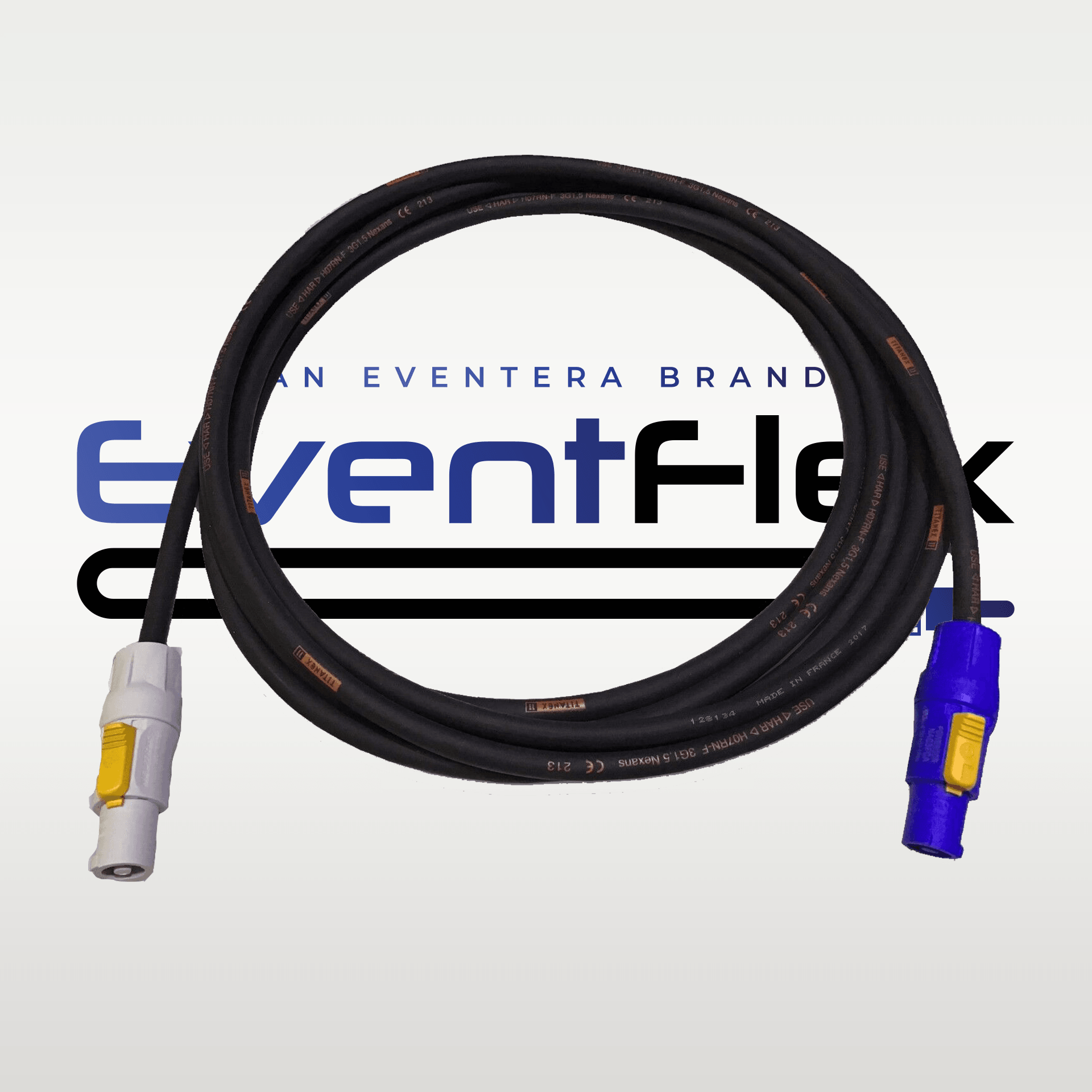 EventFlex - Neutrik PowerCON NAC3FCB to NAC3FCA 1.5mm H07RN-F Cable - Eventera AV LTD